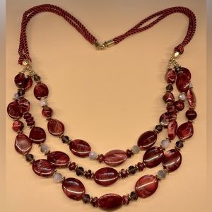 Vintage red wine necklace